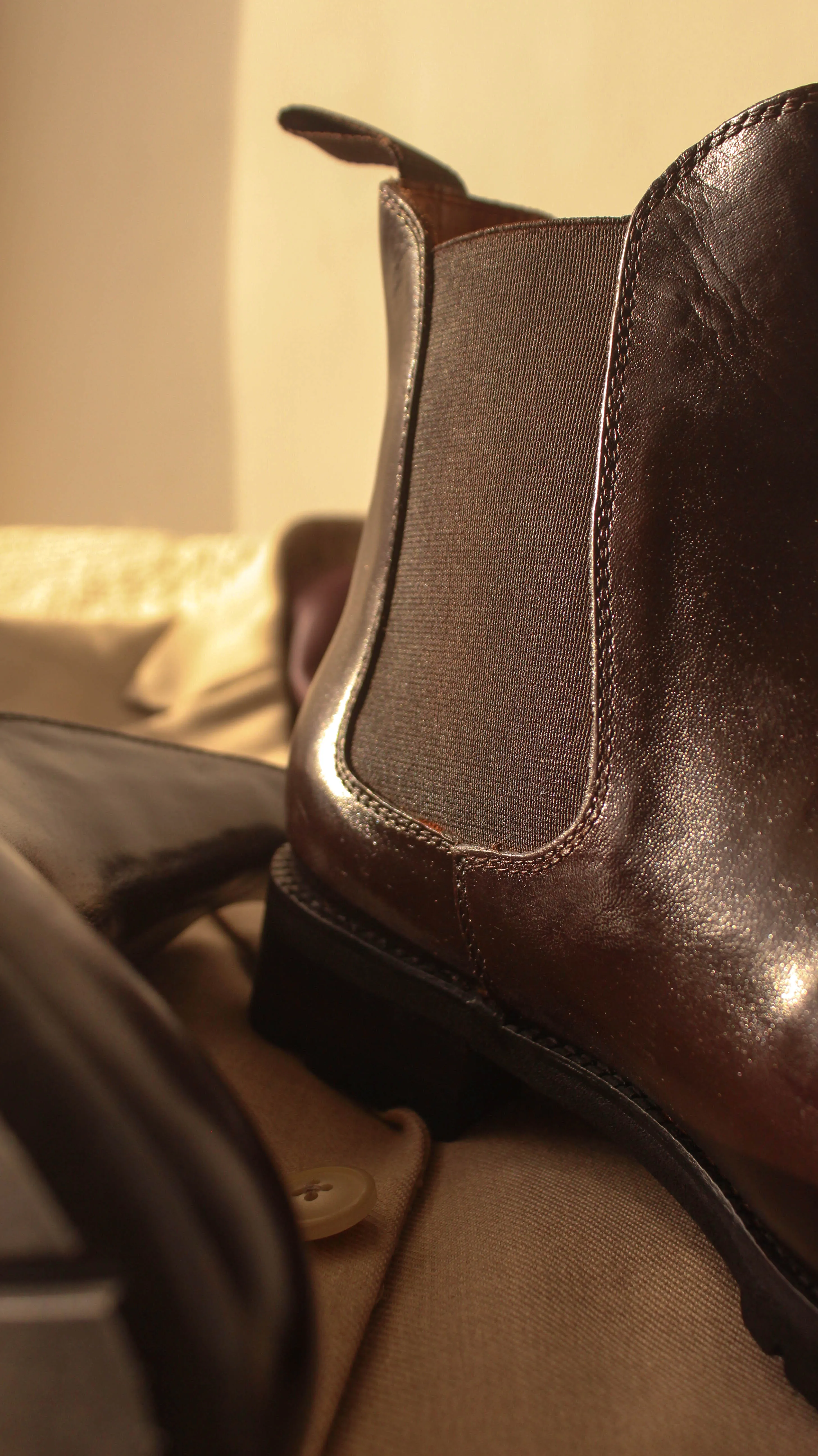 Brown Leather Ferneto Chunky Chelsea Boots - Hiking and Trekking Boots